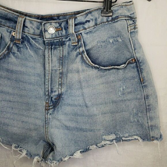 Wild Fable Size 8 Denim Distressed Cut-off Jean Shorts Super High Rise Y2K 90s - Picture 3 of 12